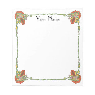Bloc-note Fleur bordure Art nouveau