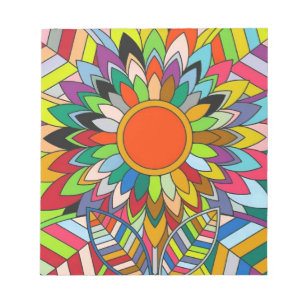 Bloc-note fleur colorée mandala yaei design
