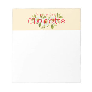 Bloc-note Fleur de Boho Country aquarelle jaune marguerite