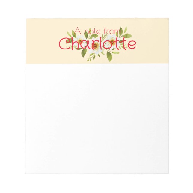 Bloc-note Fleur de Boho Country aquarelle jaune marguerite (Devant)