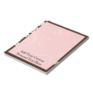 Bloc-note Fleur de bois de chien rose/Brown personnalisée