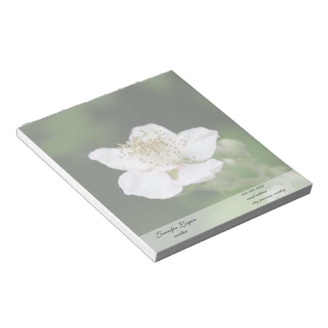 Bloc-note Fleur de framboisier blanc sauvage (Incliné)