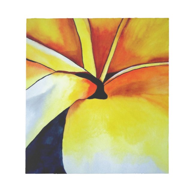 Bloc-note Fleur de frangipanier tropicale, art abstrait à l' (Devant)
