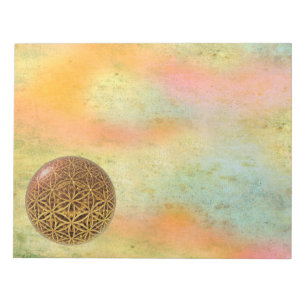 Bloc-note Fleur de la vie / Blume des Lebens - bille d'or