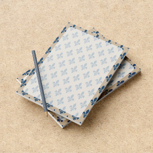 Bloc-note Fleur de Lis Motif, Français, Royal, Bleu marine