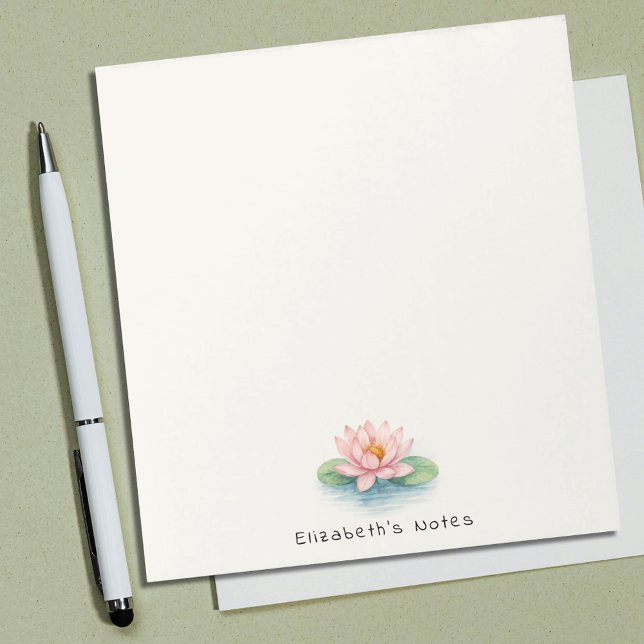 Bloc-note Fleur de Lotus Aquarelle Élégante Fille Simple (Créateur téléchargé)