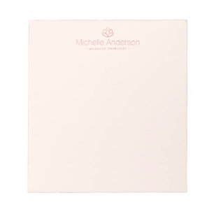 Bloc-note fleur de lotus d'or rose minimaliste rose pâle