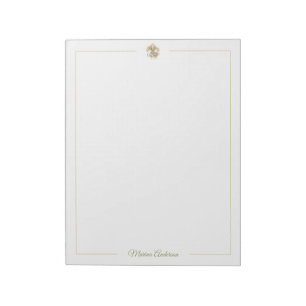 Bloc-note Fleur de Lys florale élégante Nom personnalisé
