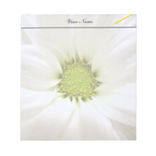Bloc-note fleur de marguerite blanche pure