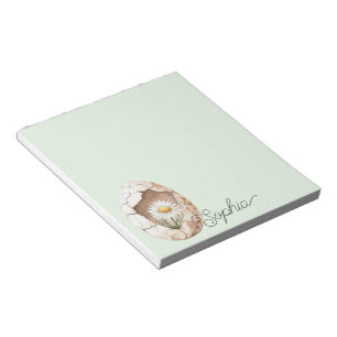 Bloc-note Fleur de marguerite œuf menthe pâle