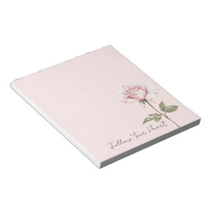 Bloc-note Fleur de rose rose chic