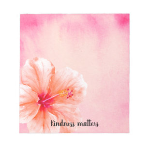 Bloc-note Fleur d'Hibiscus de Pêche rose Tropical