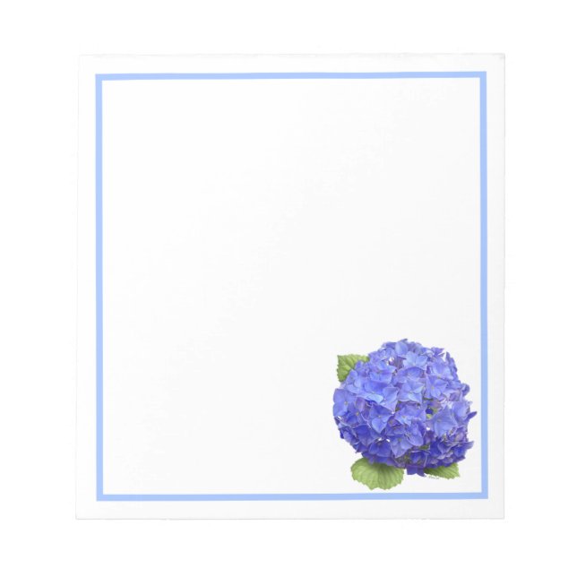 Bloc-note Fleur d'hortensia bleue (Devant)