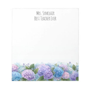 Bloc-note Fleur d'hortensia personnalisée pour la reconnaiss