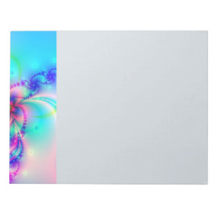 Bloc-note Fleur fractale rose jolie