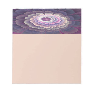 Bloc-note Fleur frappante abstraite fractale couleur rose