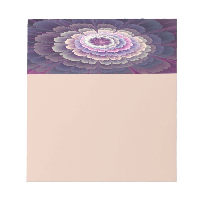 Bloc-note Fleur frappante abstraite fractale couleur rose (Devant)