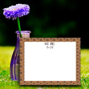 Bloc-note Fleur motif naturelle brun clair