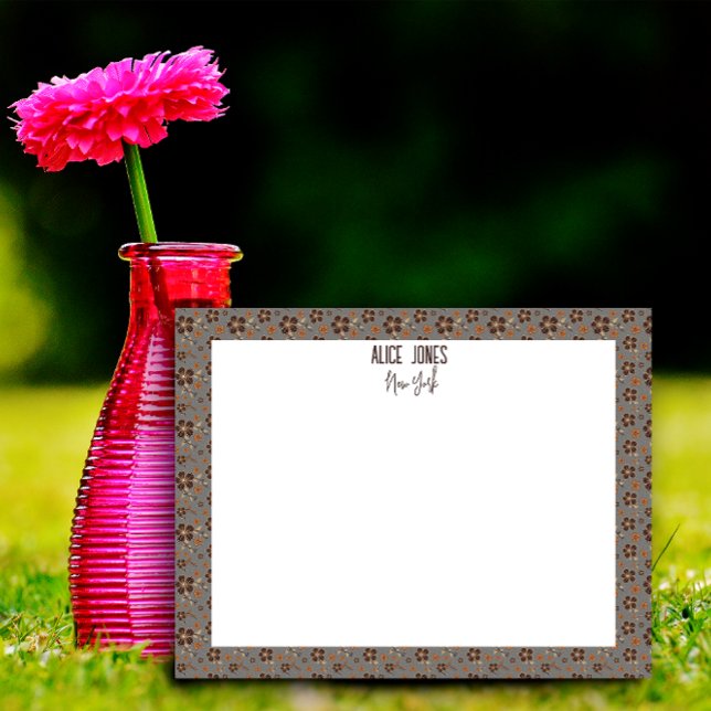 Bloc-note Fleur motif naturelle gris clair (Créateur téléchargé)