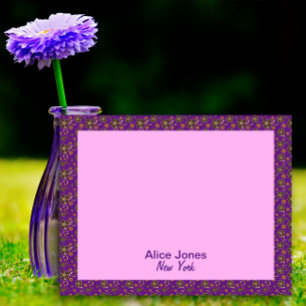 Bloc-note Fleur naturelle violette brun motif