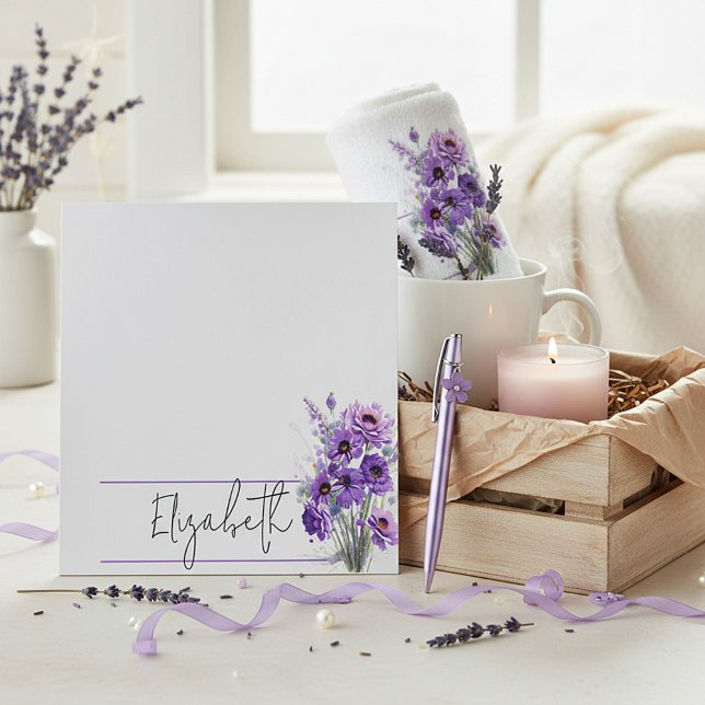 Bloc-note Fleur personnalisée violette (Créateur téléchargé)