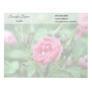 Bloc-note Fleur rose, photographie florale.