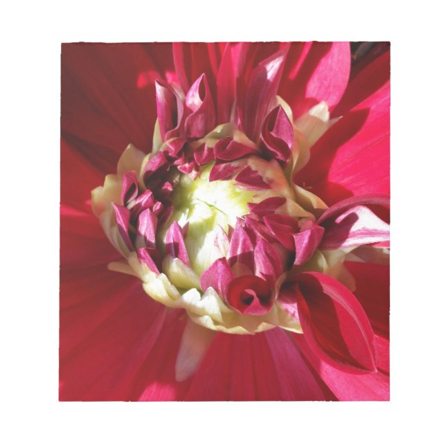 Bloc-note fleur rouge profonde (Devant)
