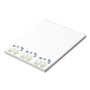 Bloc-note Fleur sauvage d'aquarelle fleurs bleues