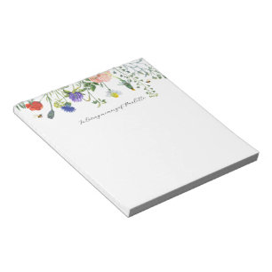 Bloc-note Fleur sauvage de cartes mémoire Love