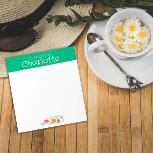 Bloc-note fleur sauvage vintage vert