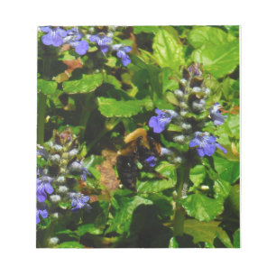 Bloc-note Fleur violette et abeille boursouflante