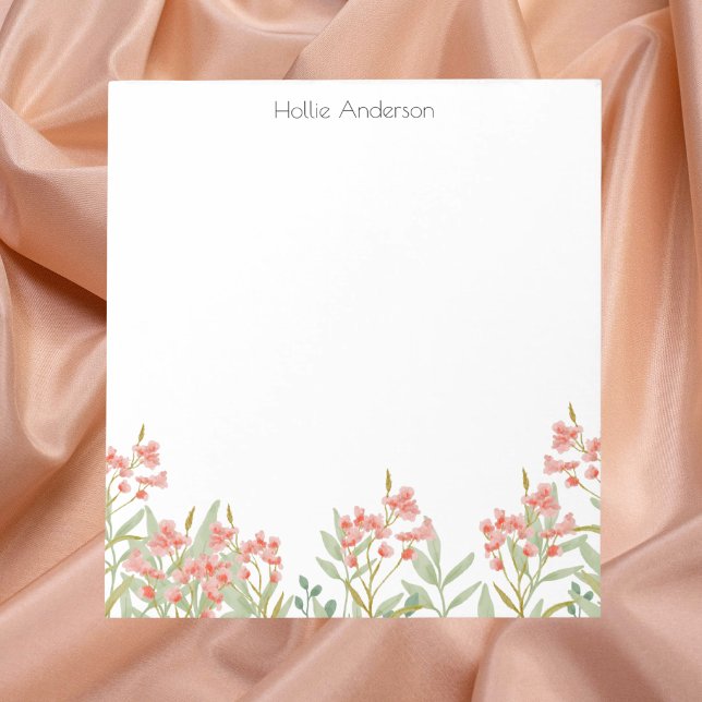 Bloc-note Fleurie Aquarelle Colorée Moderne Élégante  (Créateur téléchargé)