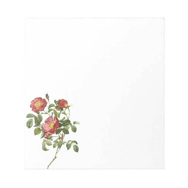 Bloc-note Fleurs Anciennes Fleur Rouge de l'Amour par Redout (Devant)