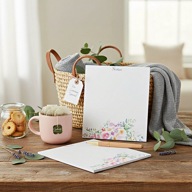 Bloc-note Fleurs aquarelle personnalisées (Créateur téléchargé)