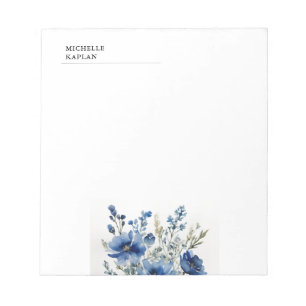 Bloc-note Fleurs aquarelles professionnelles modernes noir b