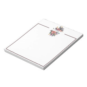 Bloc-note Fleurs aquarelles rose et violet personnalisées 