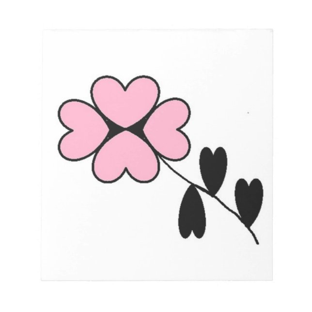 BLOC-NOTE FLEURS CARDIAQUES ROSES (Devant)