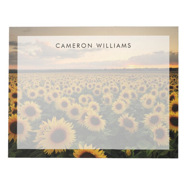 Bloc-note Fleurs | Champ de Tournesols (Devant)