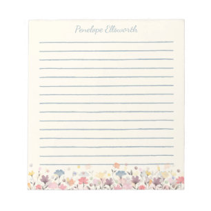 Bloc-note Fleurs d'Aquarelle Pastel Cute
