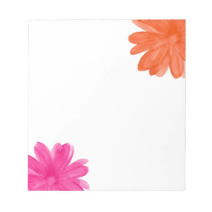 Bloc-note Fleurs d'aquarelle rose chaud