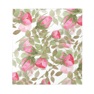 Bloc-note Fleurs d'aquarelle rose rose roses romes florales