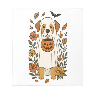 Bloc-note Fleurs de Labrador Retriever d'Halloween