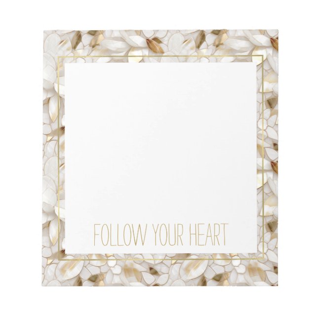 Bloc-note Fleurs de Lotus Or Blanc (Devant)