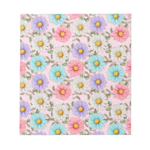 Bloc-note Fleurs de marguerite colorées rose
