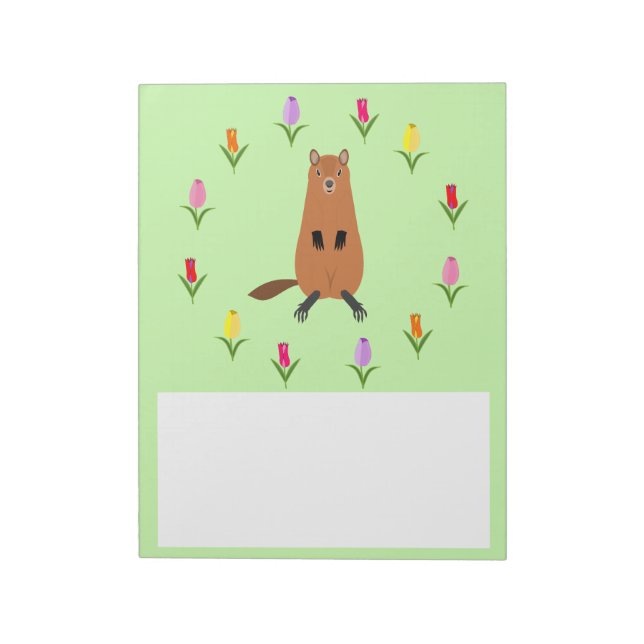 Bloc-note Fleurs de marmotte et de tulipe mignonnes (Tourné)