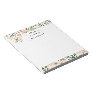 Bloc-note Fleurs de Pêche Beauté Personne qui contemple
