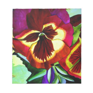 Bloc-note Fleurs de pensée aquarelle art original