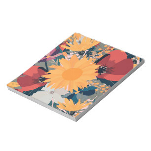 Bloc-note Fleurs de soleil modernes Floral Automne Couleurs 