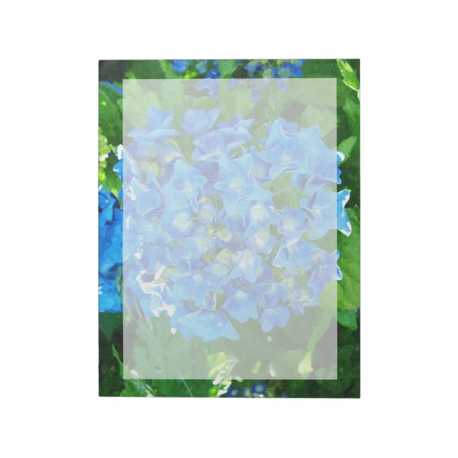 Bloc-note Fleurs d'hydrangée bleue. Photographie florale. (Tourné)