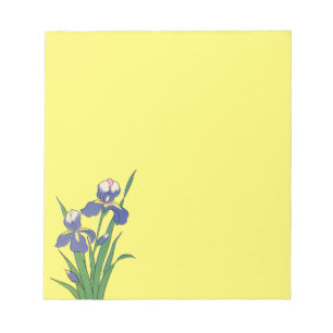 Bloc-note Fleurs d'iris de jardin de printemps florales vint